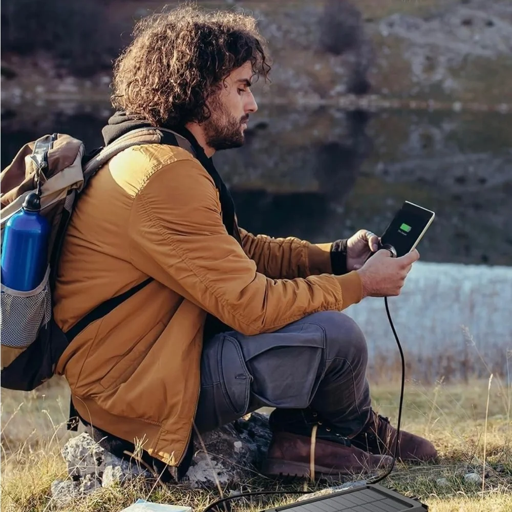 Solar Charger Power Bank Portable Charger Fast Charger All Cell Phones Orange